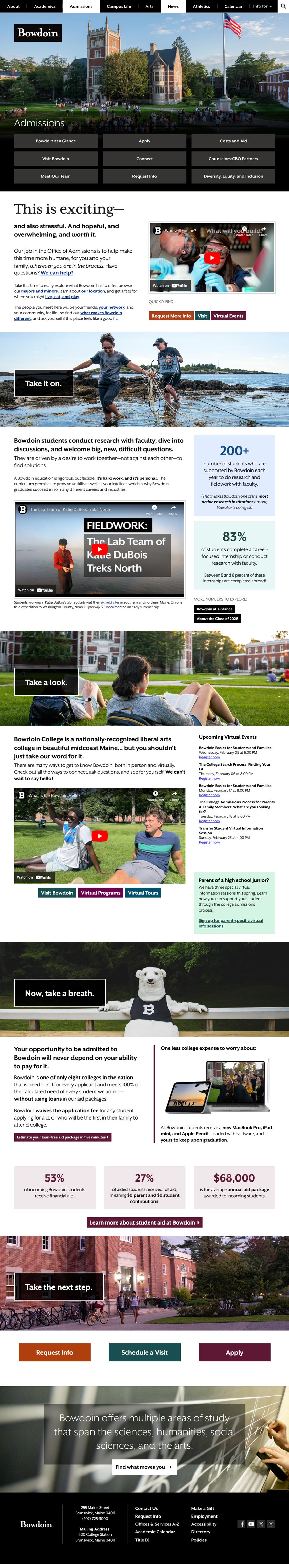 Screen. Site content. Bowdoin College.