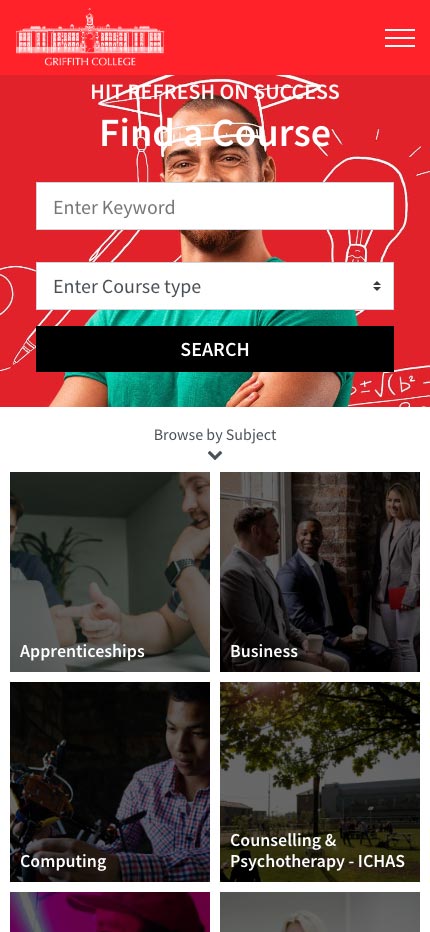Screen. Mobile design. Griffith College.